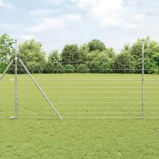 vidaXL Legelőkerítés Ezüst 50 x 1.5 m Horganyzott acél