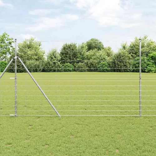 vidaXL Legelőkerítés Ezüst 50 x 1.5 m Horganyzott acél