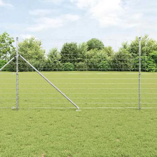vidaXL Legelőkerítés Ezüst 25 x 1.4 m Horganyzott acél