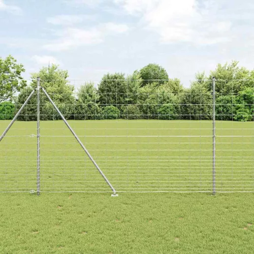 vidaXL Legelőkerítés Ezüst 25 x 1.6 m Horganyzott acél