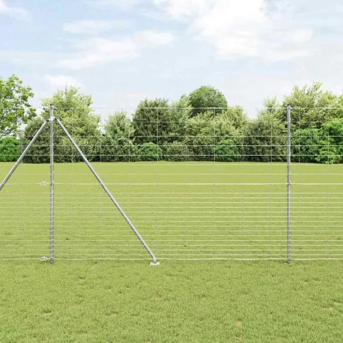 vidaXL Legelőkerítés Ezüst 25 x 1.6 m Horganyzott acél