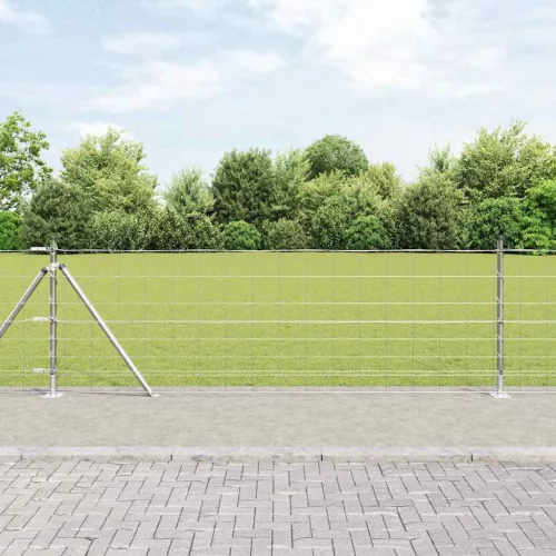 vidaXL Legelőkerítés Ezüst 25 x 0.8 m Horganyzott acél