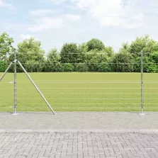 vidaXL Legelőkerítés Ezüst 25 x 1.2 m Horganyzott acél