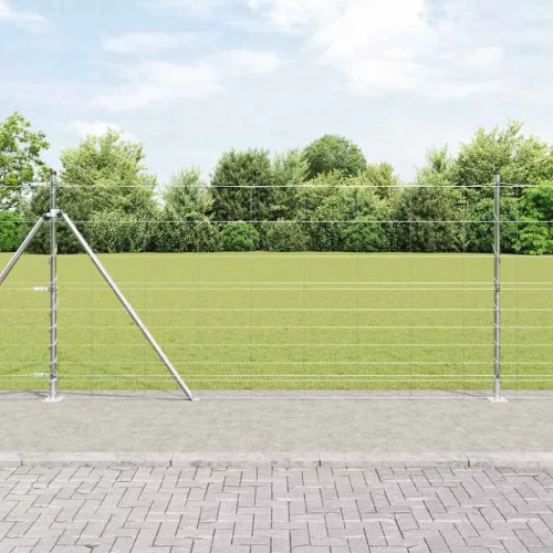 vidaXL Legelőkerítés Ezüst 25 x 1.2 m Horganyzott acél