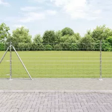vidaXL Legelőkerítés Ezüst 50 x 1 m Horganyzott acél