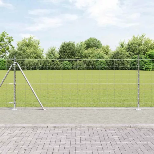 vidaXL Legelőkerítés Ezüst 50 x 1 m Horganyzott acél