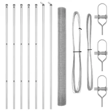  vidaXL Horganyzott Drótkerítés 7 oszloppal 1.6x10 m Horganyzott Acél