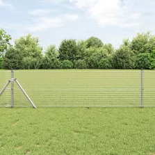 vidaXL Kerítés oszlopokkal Ezüst 0.8 x 25 m Acél
