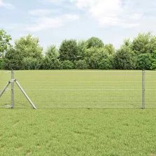 vidaXL Kerítés oszlopokkal Ezüst 0.8 x 25 m Acél