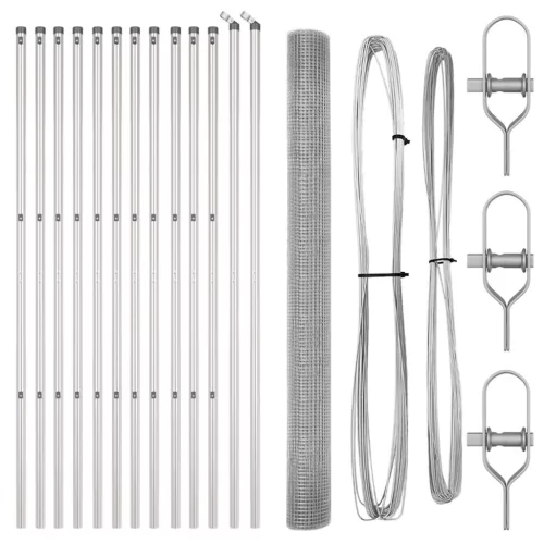 vidaXL Hegesztett Drótkerítés 13 Oszloppal 1.6x25 m Galvanizált Acélból
