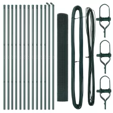   vidaXL Fém kerítésoszlop készlet 2 db Zöld Fém, PVC bevonat 25 x 1 m