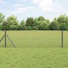 vidaXL Kerítés oszlopokkal Szürke 0,4 x 10 m Acél