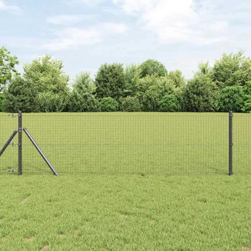 vidaXL Kerítés oszlopokkal Szürke 0,4 x 10 m Acél