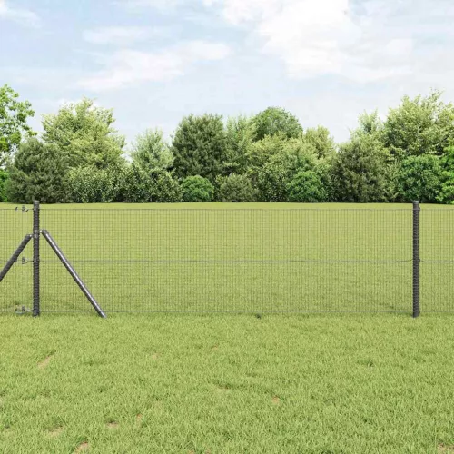 vidaXL Kerítés oszlopokkal Szürke 0,6 x 10 m Acél