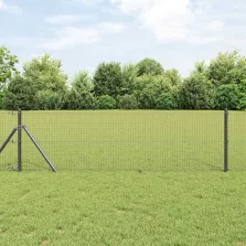 vidaXL Kerítés oszlopokkal Szürke 0,6 x 10 m Acél