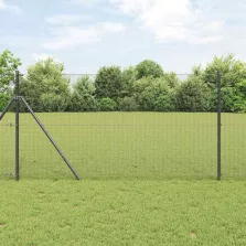 vidaXL Kerítés oszlopokkal Szürke 1 x 10 m Acél