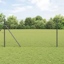 vidaXL Kerítés oszlopokkal Szürke 1.2 x 50 m Acél