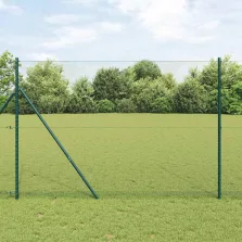  vidaXL Kerítés oszlopokkal Zöld 1.6 x 25 m PVC-bevonatos acél