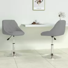 vidaXL 2 db világosszürke bársony forgó étkezőszék