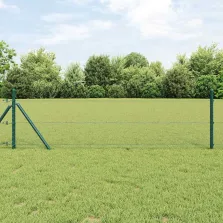   vidaXL Kerítés oszlopokkal Szürke 0.4 x 50 m PVC-bevonatos acél