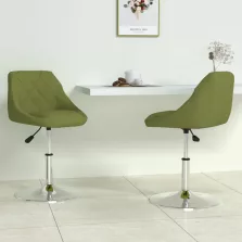 vidaXL 2 db világoszöld bársony forgó étkezőszék