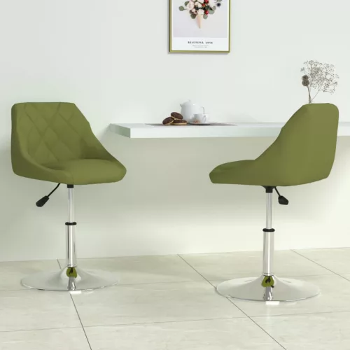vidaXL 2 db világoszöld bársony forgó étkezőszék