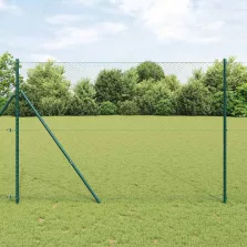   vidaXL Kerítés oszlopokkal Szürke 1.5 x 50 m PVC-bevonatos acél
