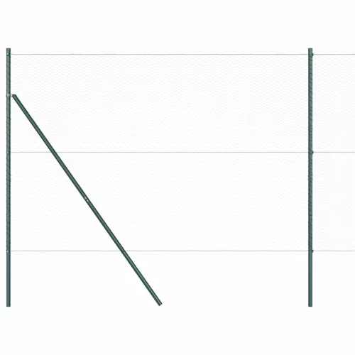 vidaXL Kerítés oszlopokkal Szürke 1.6 x 100 m PVC-bevonatos acél