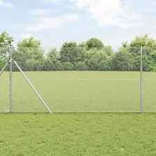   vidaXL Kerítés oszlopokkal Ezüst 1.4 x 10 m PVC-bevonatos acél