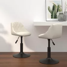 vidaXL 2 db krémszínű bársony forgó étkezőszék