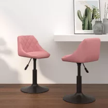vidaXL 2 db rózsaszín bársony forgó étkezőszék