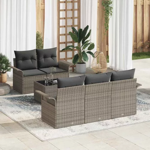vidaXL Kerti Kanapé Szett párnával 6 pcs Szürke 55 x 55 x 37 cm