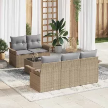   vidaXL Kerti Kanapé Szett 6 pcs Barna és szürke 55 x 55 x 37 cm