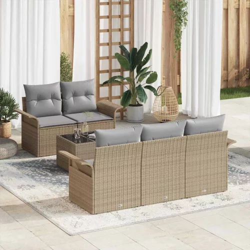 vidaXL Kerti Kanapé Szett 6 pcs Barna és szürke 55 x 55 x 37 cm