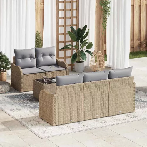 vidaXL Kerti Kanapé Szett 6 pcs Barna és szürke 55 x 55 x 37 cm