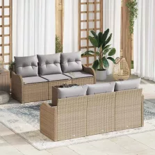   vidaXL Kerti Kanapé Szett 7 pcs Barna és szürke 55 x 55 x 37 cm