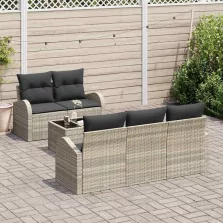   vidaXL Kerti Kanapé Szett párnával 6 pcs Világosszürke és Sötétszürke