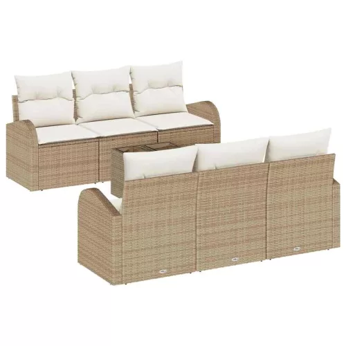 vidaXL Kerti Kanapé Szett párnával 7 pcs Beige és krém 55 x 55 x 37 cm