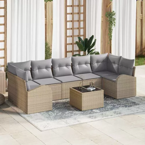 vidaXL Kerti Kanapé Szett 8 pcs Barna és szürke 55 x 55 x 37 cm