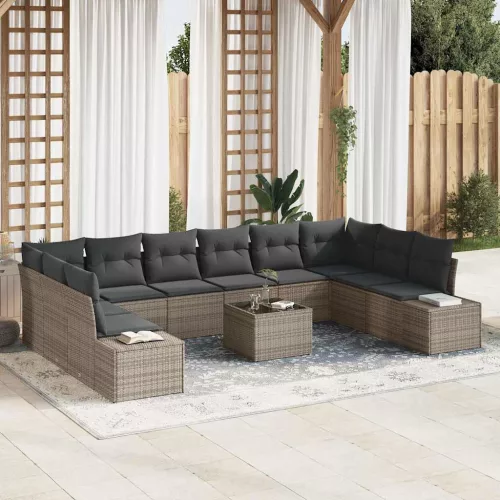 vidaXL Kerti Kanapé Szett 11 pcs Szürke 344 x 209 x 85 cm Poli rattan