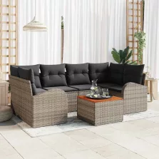 vidaXL Kerti Kanapé Szett 7 pcs Szürke