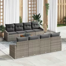 vidaXL Kerti Kanapé Szett 7 pcs Szürke