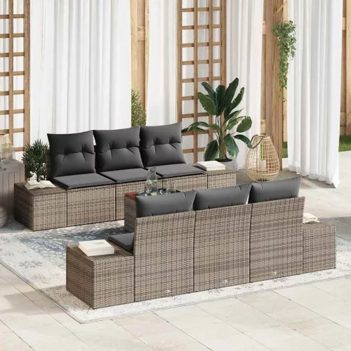 vidaXL Kerti Kanapé Szett 7 pcs Szürke