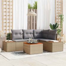   vidaXL Kerti Kanapé Szett 4 pcs Beige és Világosszürke Polyrattan
