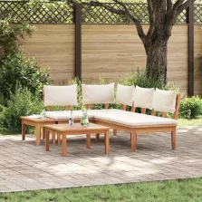   vidaXL Kert Pad Készlet párnával tárolóval 4 pcs Barna és Krém
