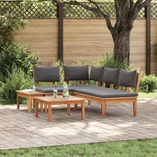   vidaXL Kert Pad Készlet párnával tárolóval 4 pcs Barna és Szürke