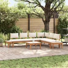   vidaXL Kert Pad Készlet párnával tárolóval 4 pcs Barna és Krém