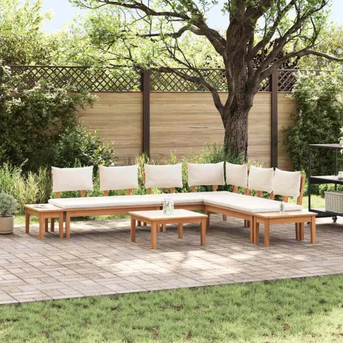 vidaXL Kert Pad Készlet párnával tárolóval 4 pcs Barna és Krém