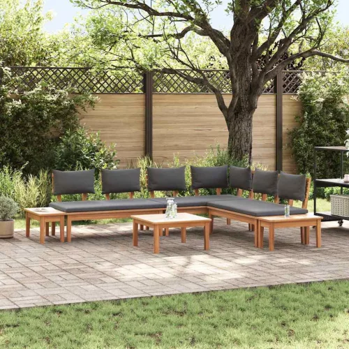 vidaXL Kert Pad Készlet párnával tárolóval 3 pcs Barna és Szürke