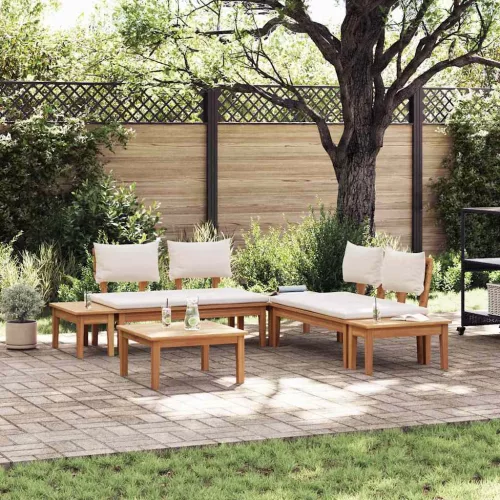 vidaXL Kert Pad Készlet párnával tárolóval 3 pcs Barna és Krém